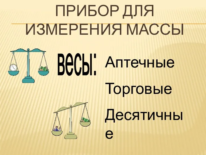 Прибор для измерения массы весы: Аптечные Торговые Десятичные