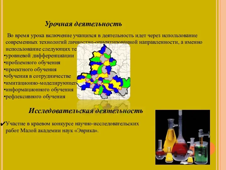 Урочная деятельность Во время урока включение учащихся в деятельность идет