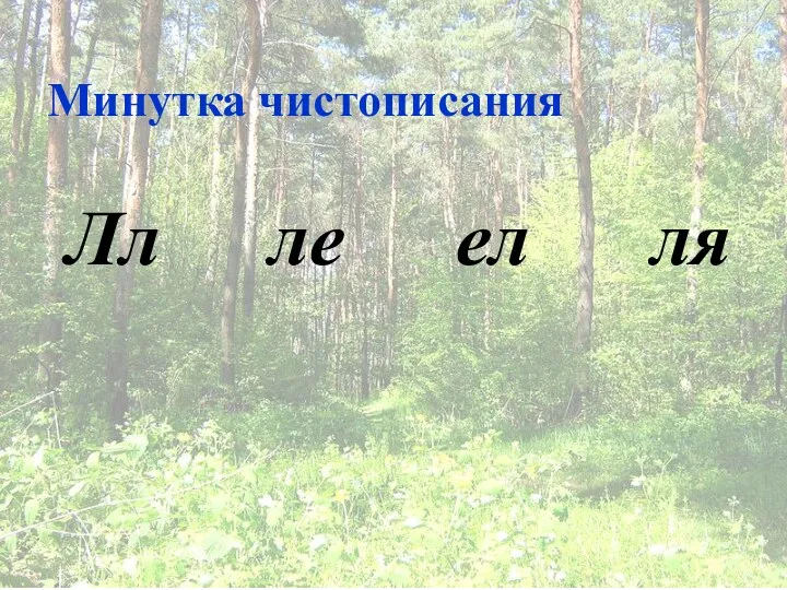 Минутка чистописания Лл ле ел ля