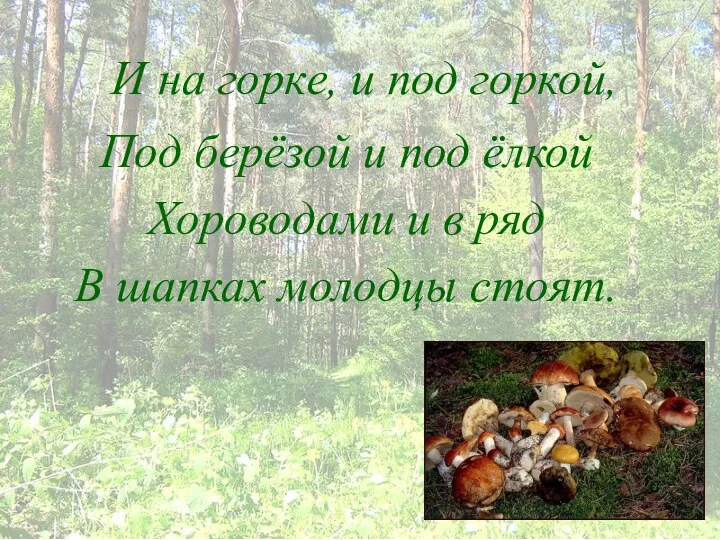 И на горке, и под горкой, Под берёзой и под ёлкой Хороводами и