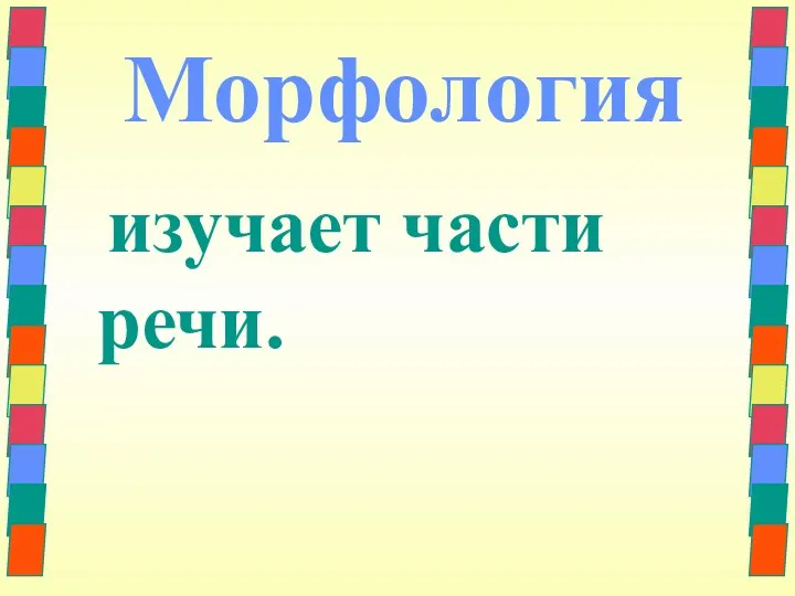 Морфология изучает части речи.