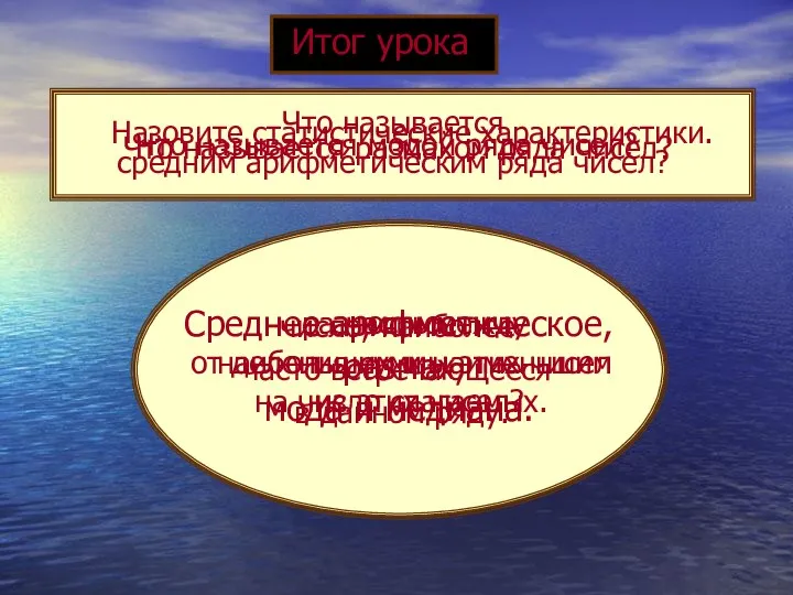 Среднее арифметическое, размах, мода и медиана. Что называется средним арифметическим