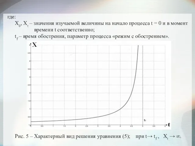 где: Х0, Xt – значения изучаемой величины на начало процесса