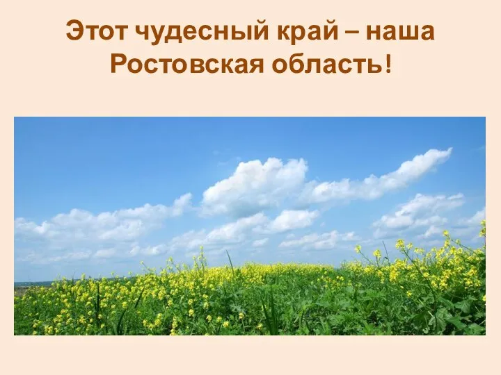 Этот чудесный край – наша Ростовская область!