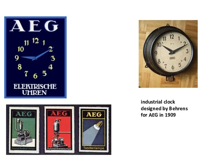 industrial clock designed by Behrens for AEG in 1909