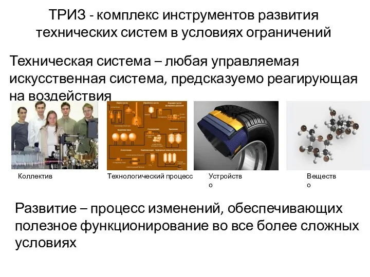 ТРИЗ - комплекс инструментов развития технических систем в условиях ограничений