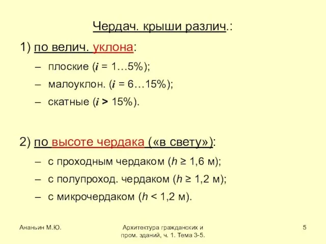 Ананьин М.Ю. Архитектура гражданских и пром. зданий, ч. 1. Тема