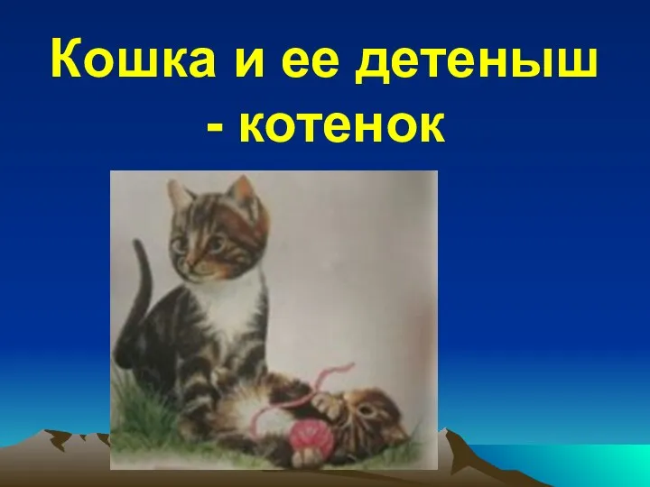 Кошка и ее детеныш - котенок