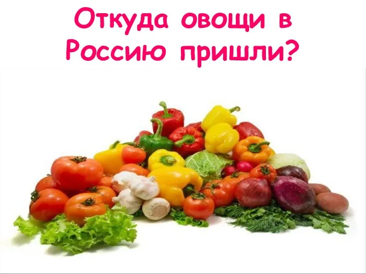 Откуда овощи пришли в Россию