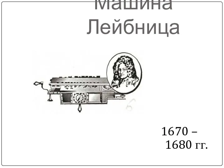 Машина Лейбница 1670 – 1680 гг.