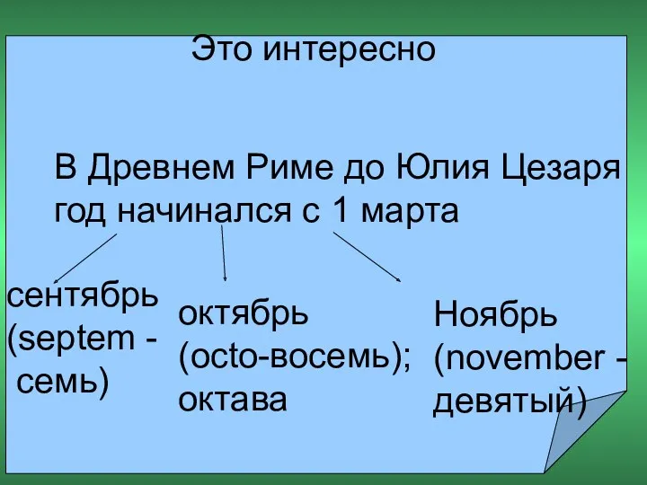 Это интересно В Древнем Риме до Юлия Цезаря год начинался с 1 марта