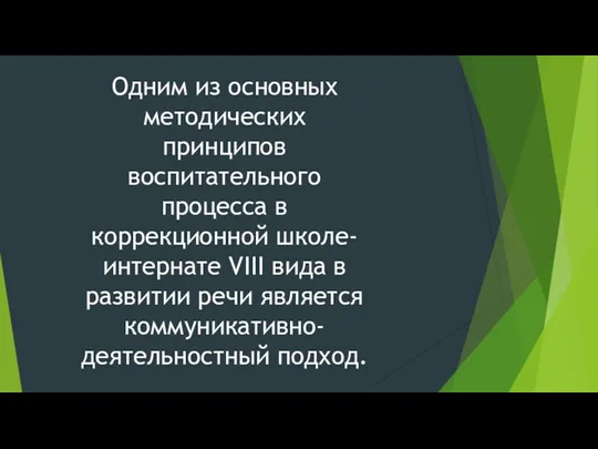 Одним из основных методических принципов воспитательного процесса в коррекционной школе-интернате