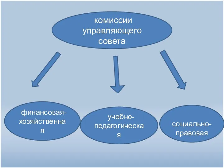 финансовая-хозяйственная учебно- педагогическая социально-правовая комиссии управляющего совета