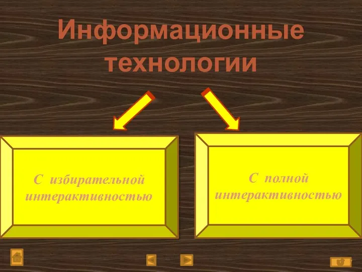 Информационные технологии С избирательной интерактивностью С полной интерактивностью