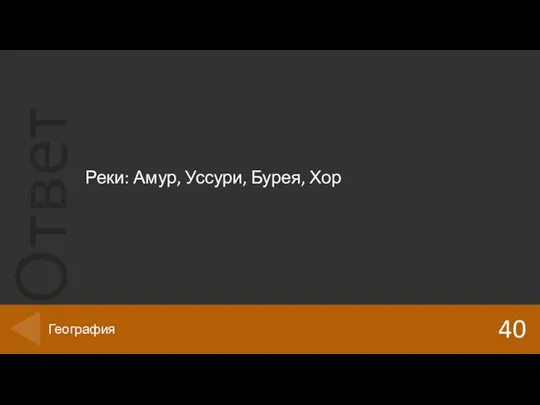 Реки: Амур, Уссури, Бурея, Хор 40 География