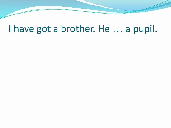 I have got a brother. He … a pupil.