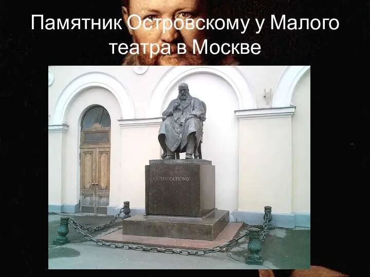 Памятник Островскому у Малого театра в Москве