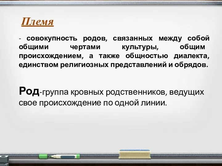 - совокупность родов, связанных между собой общими чертами культуры, общим