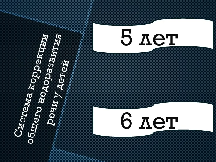 Система коррекции общего недоразвития речи у детей 5 л 5 лет 5 л 6 лет