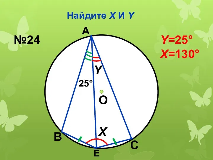 Найдите Х И Y О Х Y 25 А В С Е №24 Y=25 Х=130