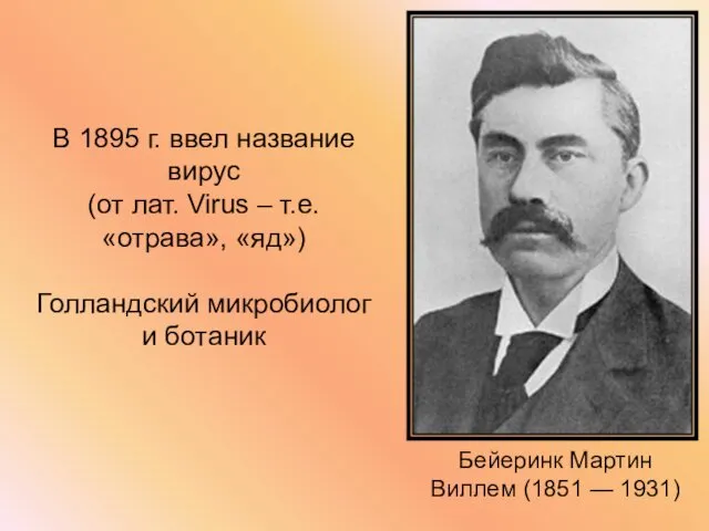 Бейеринк Мартин Виллем (1851 — 1931) В 1895 г. ввел