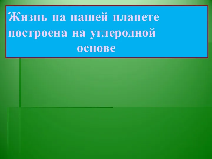 Жизнь на нашей планете построена на углеродной основе