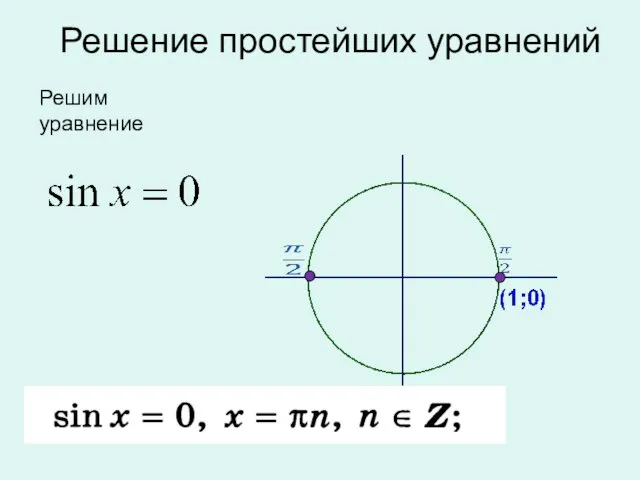 Решение простейших уравнений Решим уравнение