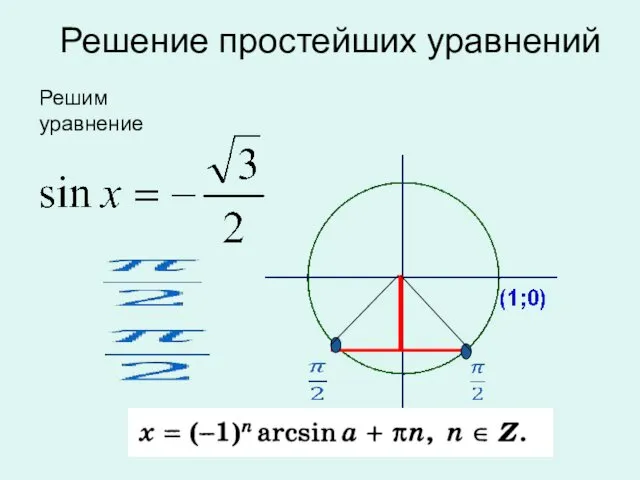 Решение простейших уравнений Решим уравнение