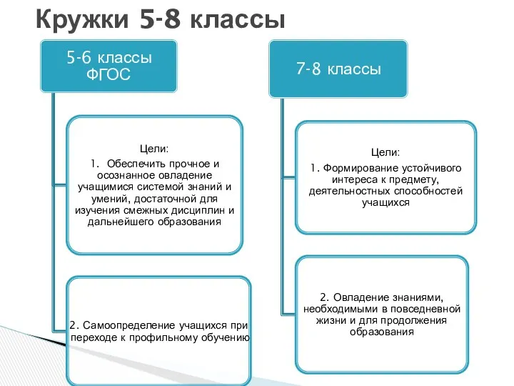 Кружки 5-8 классы