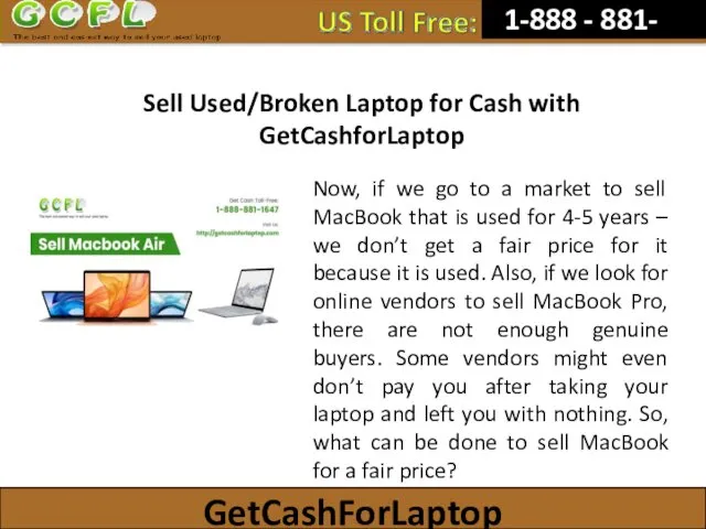 800-290-0629 GetCashForLaptop Sell Used/Broken Laptop for Cash with GetCashforLaptop Now,