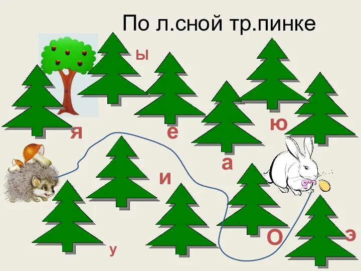 По л.сной тр.пинке О е ю и а Ы я у э