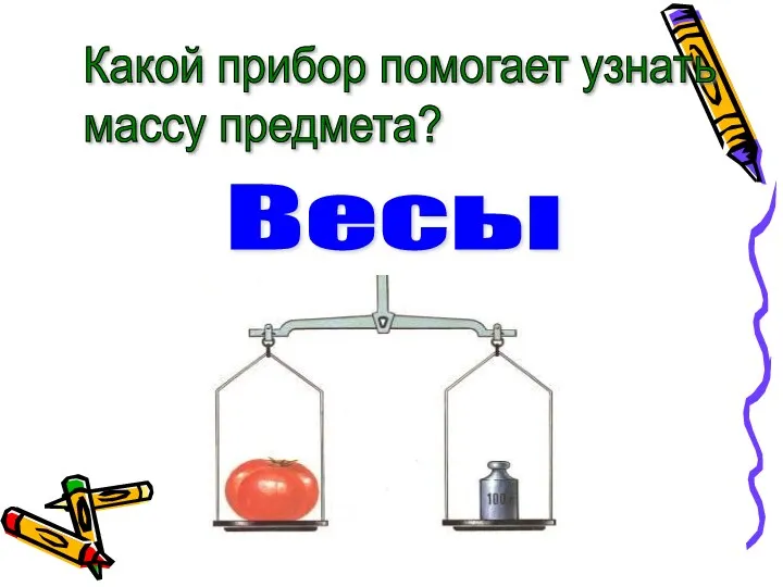 Какой прибор помогает узнать массу предмета? Весы