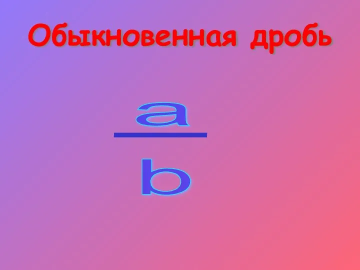 Обыкновенная дробь а b