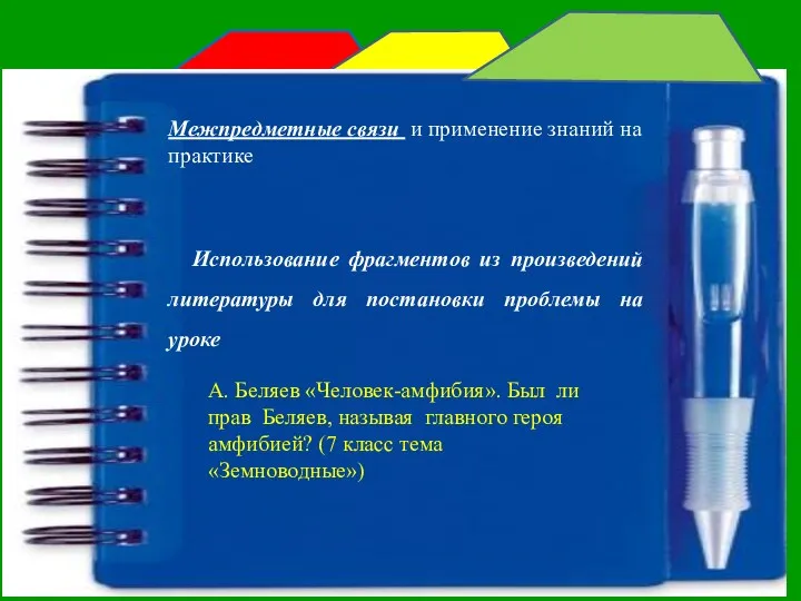 Межпредметные связи и применение знаний на практике Использование фрагментов из