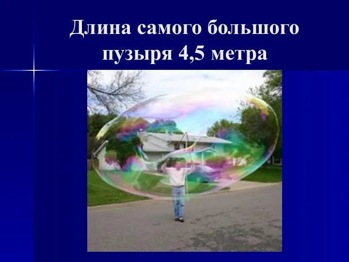 Длина самого большого пузыря 4,5 метра