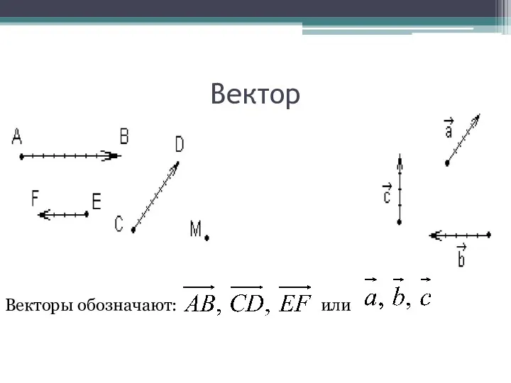 Вектор Векторы обозначают: или