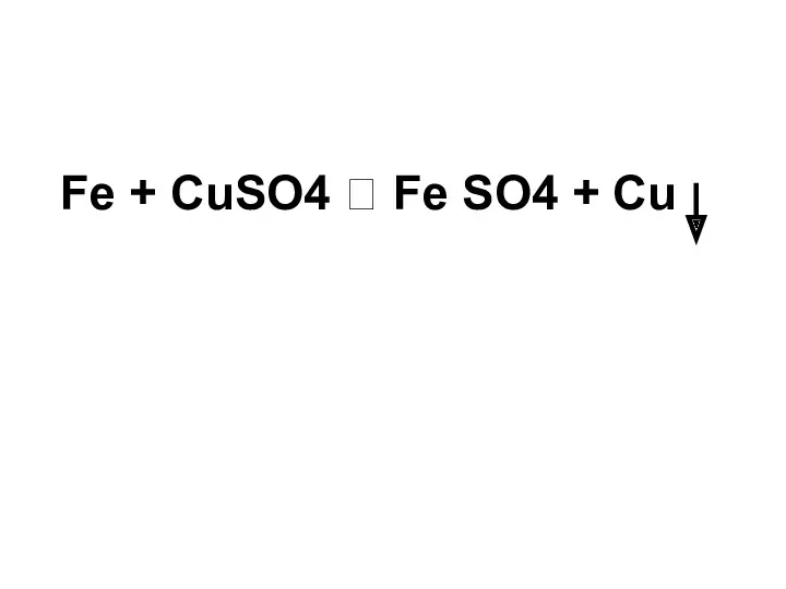 Fe + CuSO4  Fe SO4 + Cu