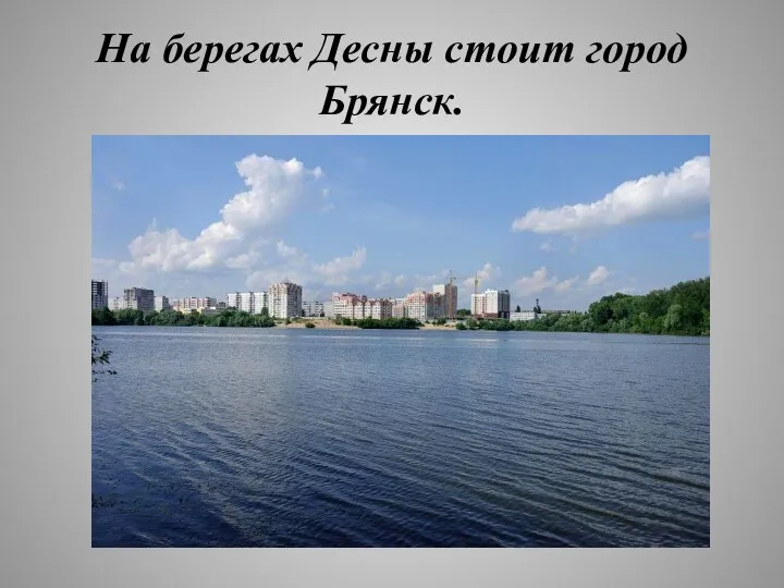 На берегах Десны стоит город Брянск.
