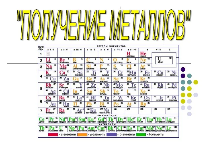 "ПОЛУЧЕНИЕ МЕТАЛЛОВ"