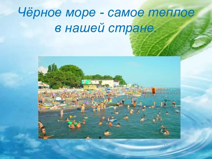 Чёрное море - самое теплое в нашей стране.