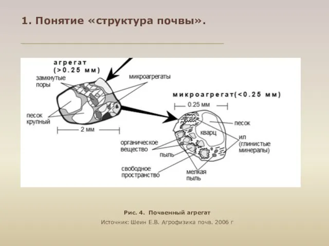 1. Понятие «структура почвы». Рис. 4. Почвенный агрегат Источник: Шеин Е.В. Агрофизика почв. 2006 г