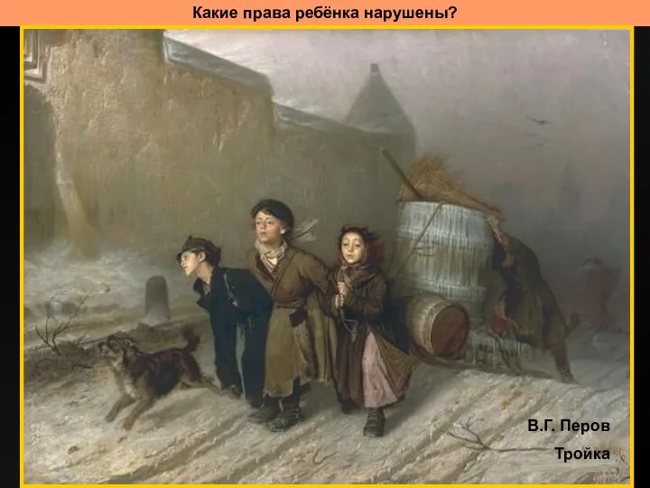 Какие права ребёнка нарушены? В.Г. Перов Тройка