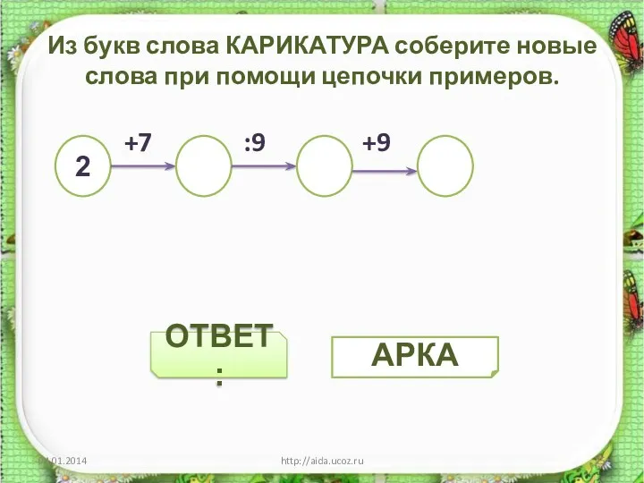 ОТВЕТ: Из букв слова КАРИКАТУРА соберите новые слова при помощи