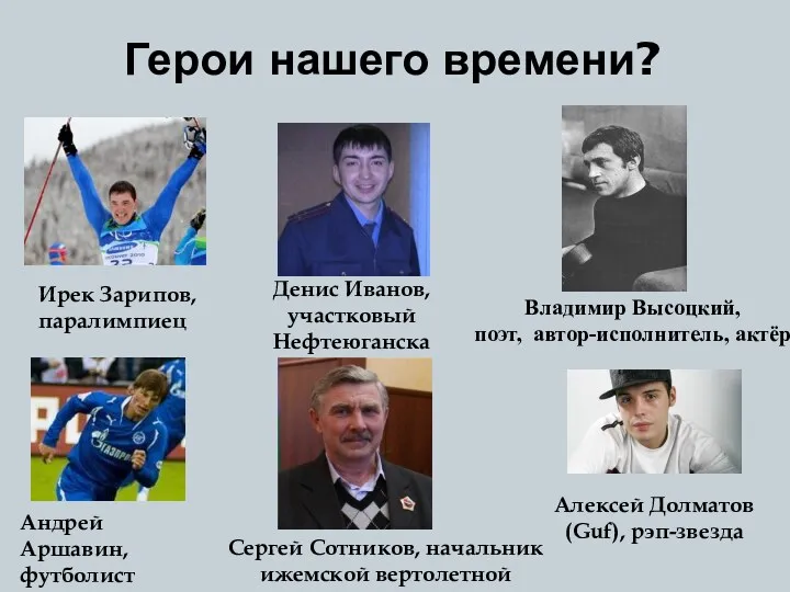 Герои нашего времени? Алексей Долматов (Guf), рэп-звезда Андрей Аршавин, футболист