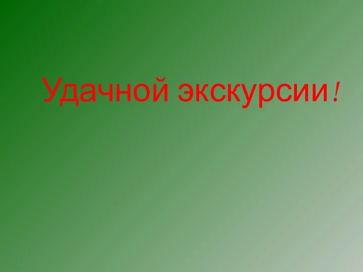 Удачной экскурсии!