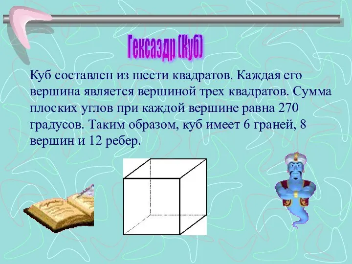 Куб составлен из шести квадратов. Каждая его вершина является вершиной трех квадратов. Сумма