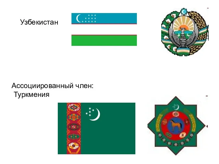 Узбекистан Ассоциированный член: Туркмения