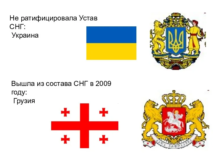 Не ратифицировала Устав СНГ: Украина Вышла из состава СНГ в 2009 году: Грузия