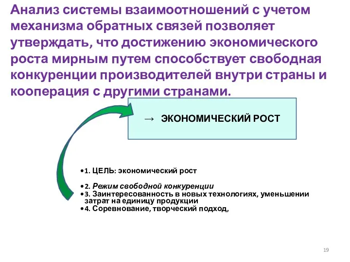 → ЭКОНОМИЧЕСКИЙ РОСТ Анализ системы взаимоотношений с учетом механизма обратных