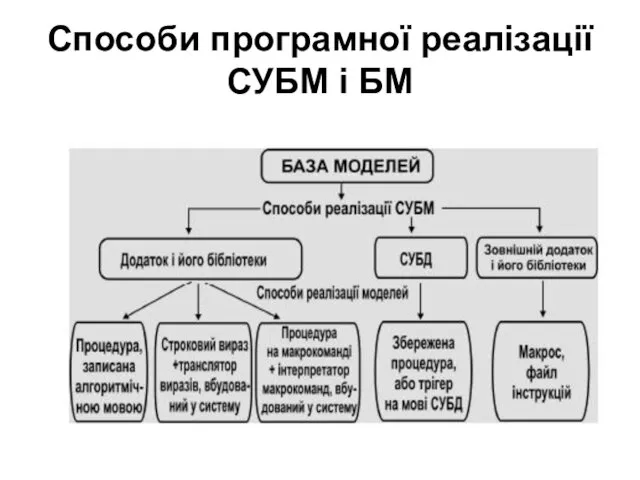 Способи програмної реалізації СУБМ і БМ